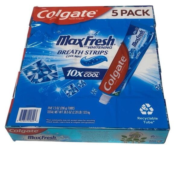 Colgate Max Fresh Toothpaste Cool Mint 7.3 Ounce (Pack of 5) - Picture 1 of 1